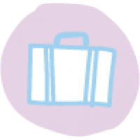 Koffer als gezeichnetes Icon Geburtskoffer als Tipps Geburtsvorbereitung